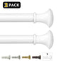 2-Pack 5/8" Diameter Single Telescopic Curtain Rod Set 28"- 120"