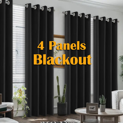 4PCS Blackout Curtains for Bedroom or Living Room
