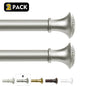 2-Pack 5/8" Diameter Single Telescopic Curtain Rod Set 28"- 120"