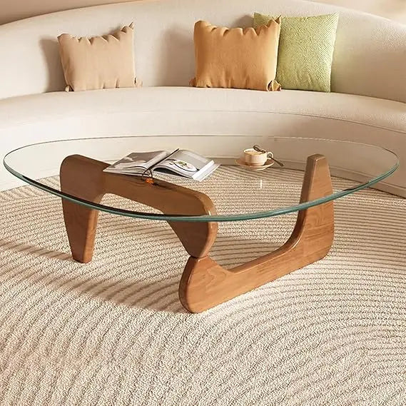 Modern Rustic Coffee Table Glass Top