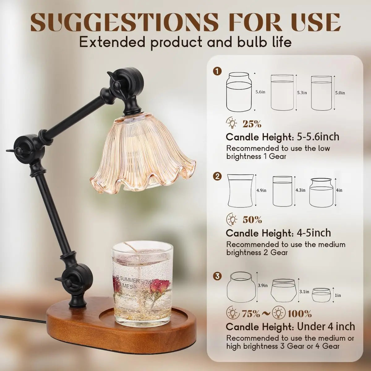 Candle Warmer Lamp Adjustable Dimmable