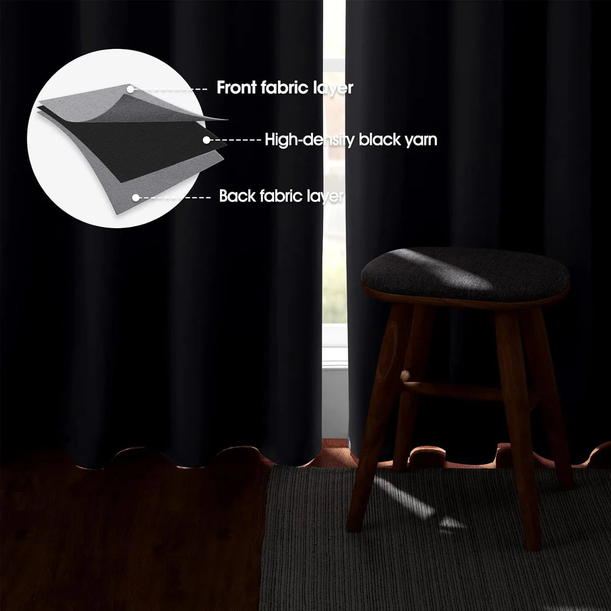 4PCS Blackout Curtains for Bedroom or Living Room